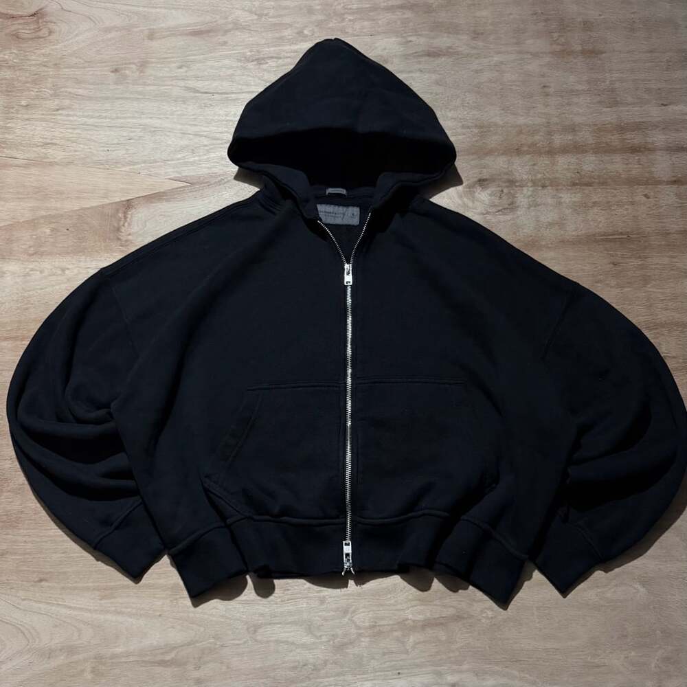Abercrombie & Fitch Women’s M Black Cropped Zip Up Hoodie Double Zip
